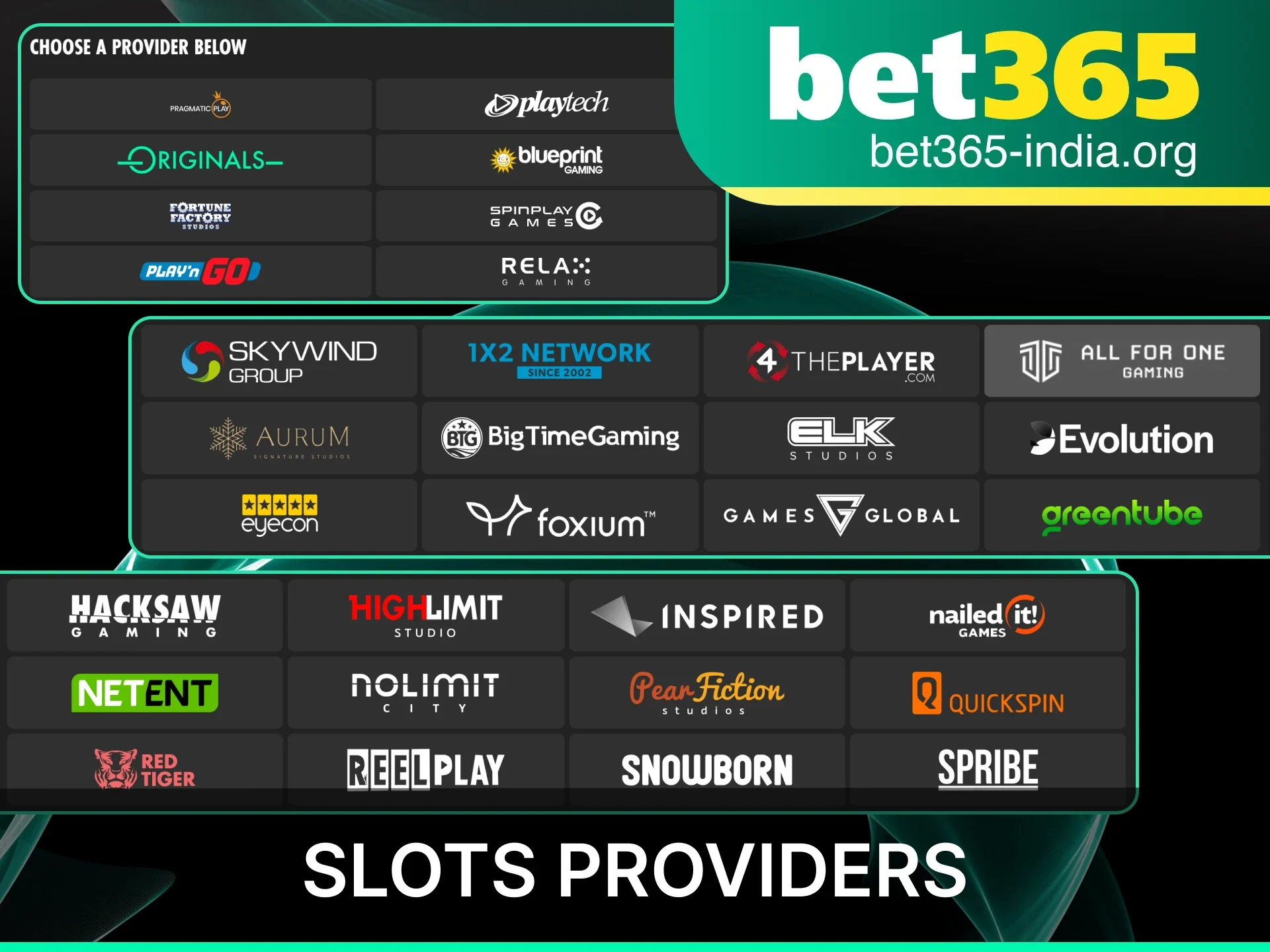 Play high-quality slots from leading software providers at official Bet365 India.